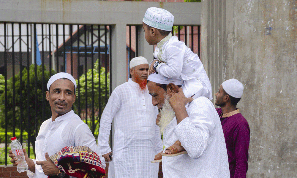 The main Eid jamaat was held at the National Eidgah on the High Court premises. Photo : Muktadir Mokto