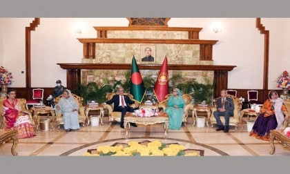 PM, President-elect meet President Hamid at Bangabhaban

