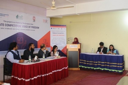 Debate competition 'Voice of Freedom' held at Varendra University