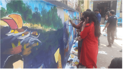 River pollution: Artists take to unique protest in Habiganj