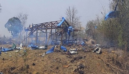 Airstrikes on Myanmar village feared to have killed 100