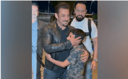 Salman Khan hugs young fan at  airport