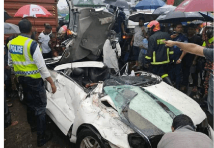 Ctg road crash: All car passengers miraculously survive 