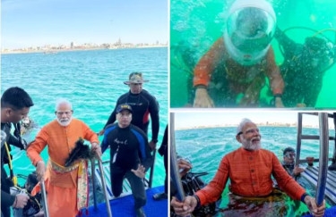 Modi goes under deep sea to pray at temple