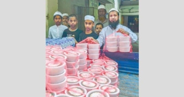Sharing happiness among orphans, madrasah students