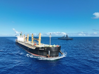 EU warships escorting MV Abdullah towards Dubai