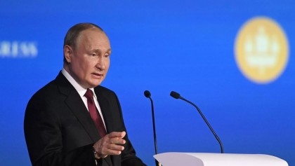 Putin Addresses 2023 St. Petersburg International Economic Forum
