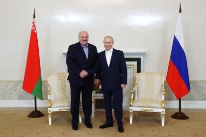 Putin, Lukashenko greet crowd together, a month after Wagner rebellion

