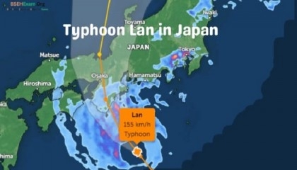 Typhoon Lan makes landfall in Japan