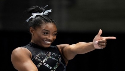 Dazzling Biles wins record eighth US all-around gymnastics title