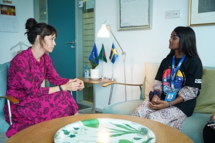 Girl takes over Swedish Embassy in Bangladesh for a Day

