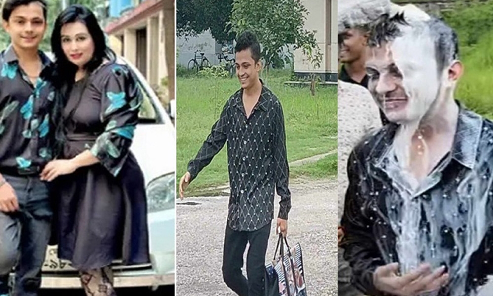 জামিনে ছাড়া পেয়ে দুধ দিয়ে গোসল করলেন টিকটকার মামুন