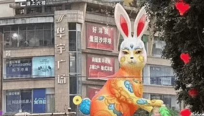 China removes giant rabbit lantern criticised as too ugly