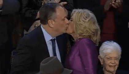 Viral Video: Joe Biden's wife kisses Kamala Harris's husband in US house