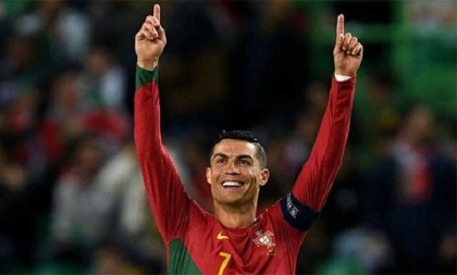 Ronaldo breaks men's international caps record, scores double