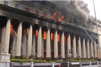 Inferno tears through Manila’s historic Central Post Office