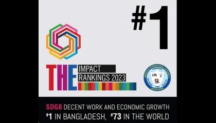 AIUB Ranked Top in SDG 8 in the “Times Higher Education (The) Ranking 2023”

