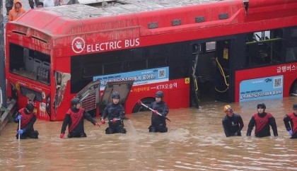 Nine bodies recovered from flooded S Korea tunnel