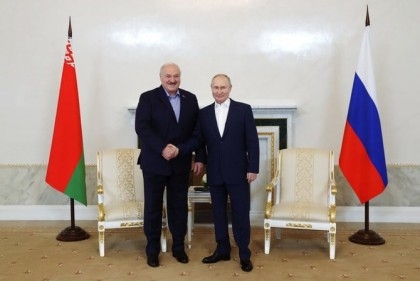 Putin, Lukashenko greet crowd together, a month after Wagner rebellion

