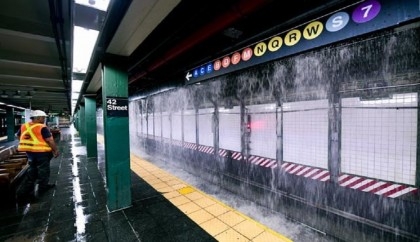 Burst water main floods busiest subway station in NYC