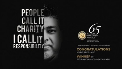 JAAGO's Korvi Rakshand receives Magsaysay award, the 'Nobel Prize of Asia'
