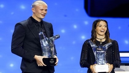 Haaland and Bonmati win UEFA Player of the Year prizes