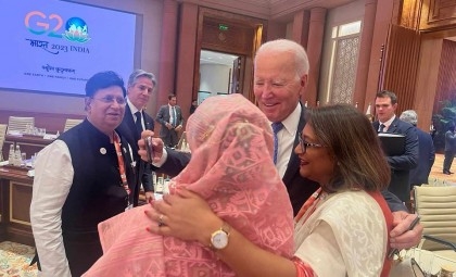 Biden takes selfie with Bangladesh premier

