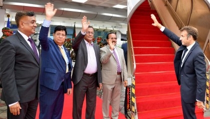 French President Macron leaves Dhaka

