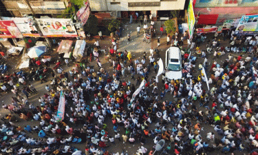 Peace Rally In Photos: AL men gather on Bangabandhu Avenue