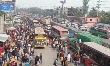 Heavy pressure of vehicles on Dhaka-Tangail-Mymensingh highway